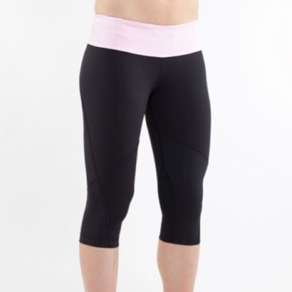 Lululemon run for it crops black pig pink - Picture 2 of 13